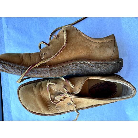 Born W5808 Tan Leather Lace-Up Oxfords 8 / 39 Moc Toe Comfort Shoes Handcrafted - Picture 4 of 7